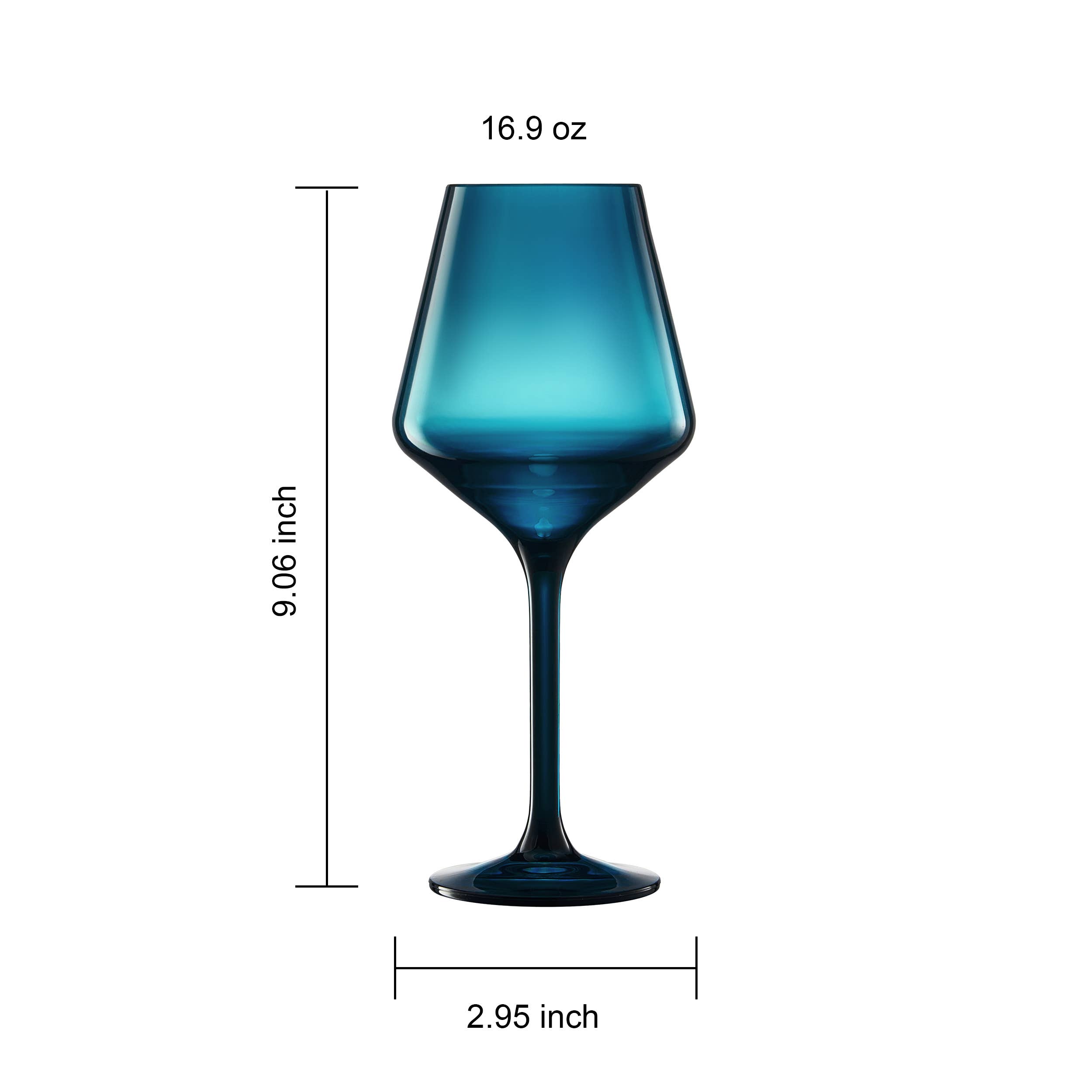 The Wine Savant /  Khen Glassware – Großhandel Weingläser – Plastik Acrylfarbene Weingläser mit Stiel, 12er-Set3