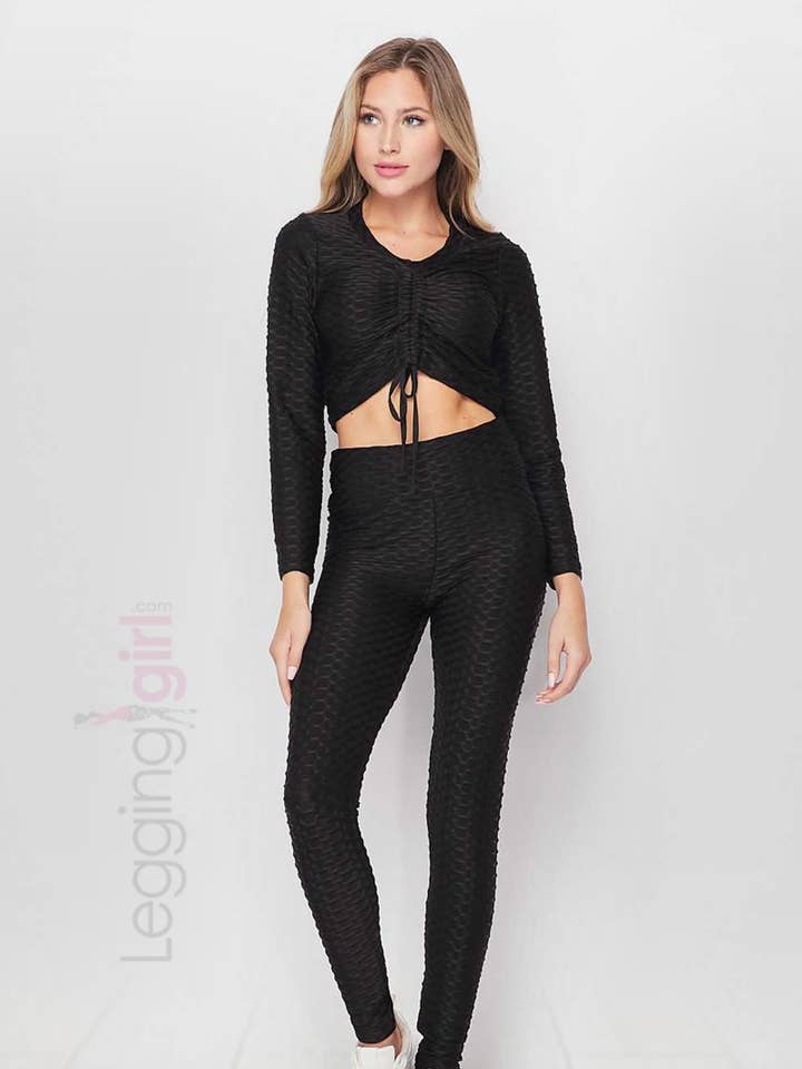 Ensemble de butin à dessus cintré - Noir pour la vente par LeggingGirl.com