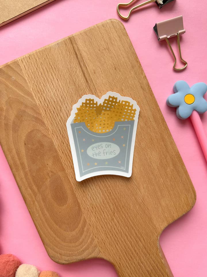 Eyes on the Fries Sticker for wholesale by Created By Christine