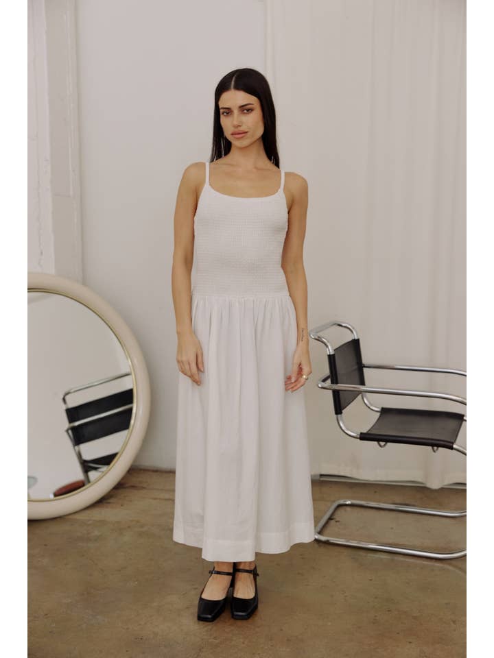MOD REF - Wholesale Dress - Women's - The Marcella Dress | Smocked Fit and Flare Midi Dress