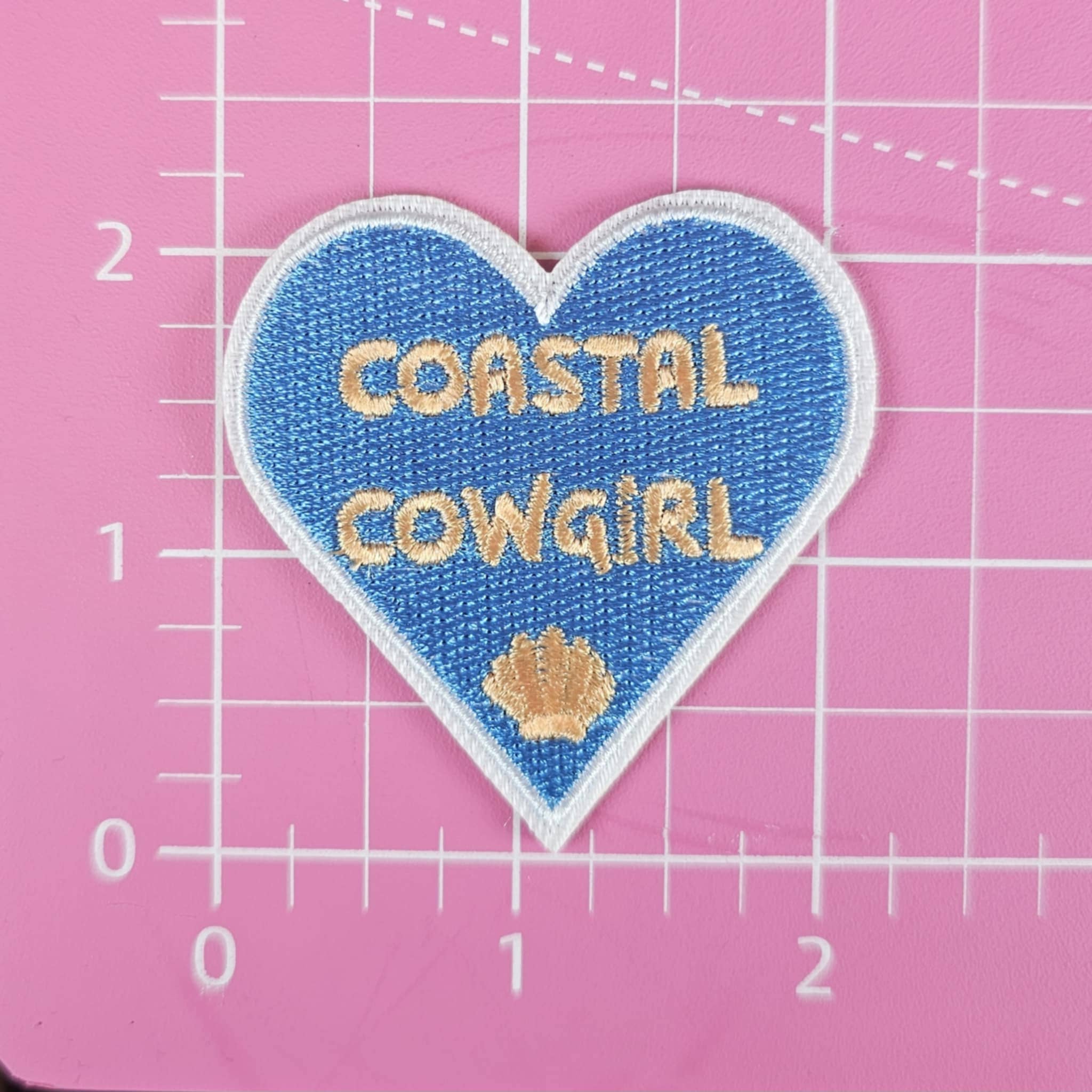 Scratch Decor - Wholesale Patch - Blue Coastal Cowgirl Heart w/ Seashell  Iron On Patch1