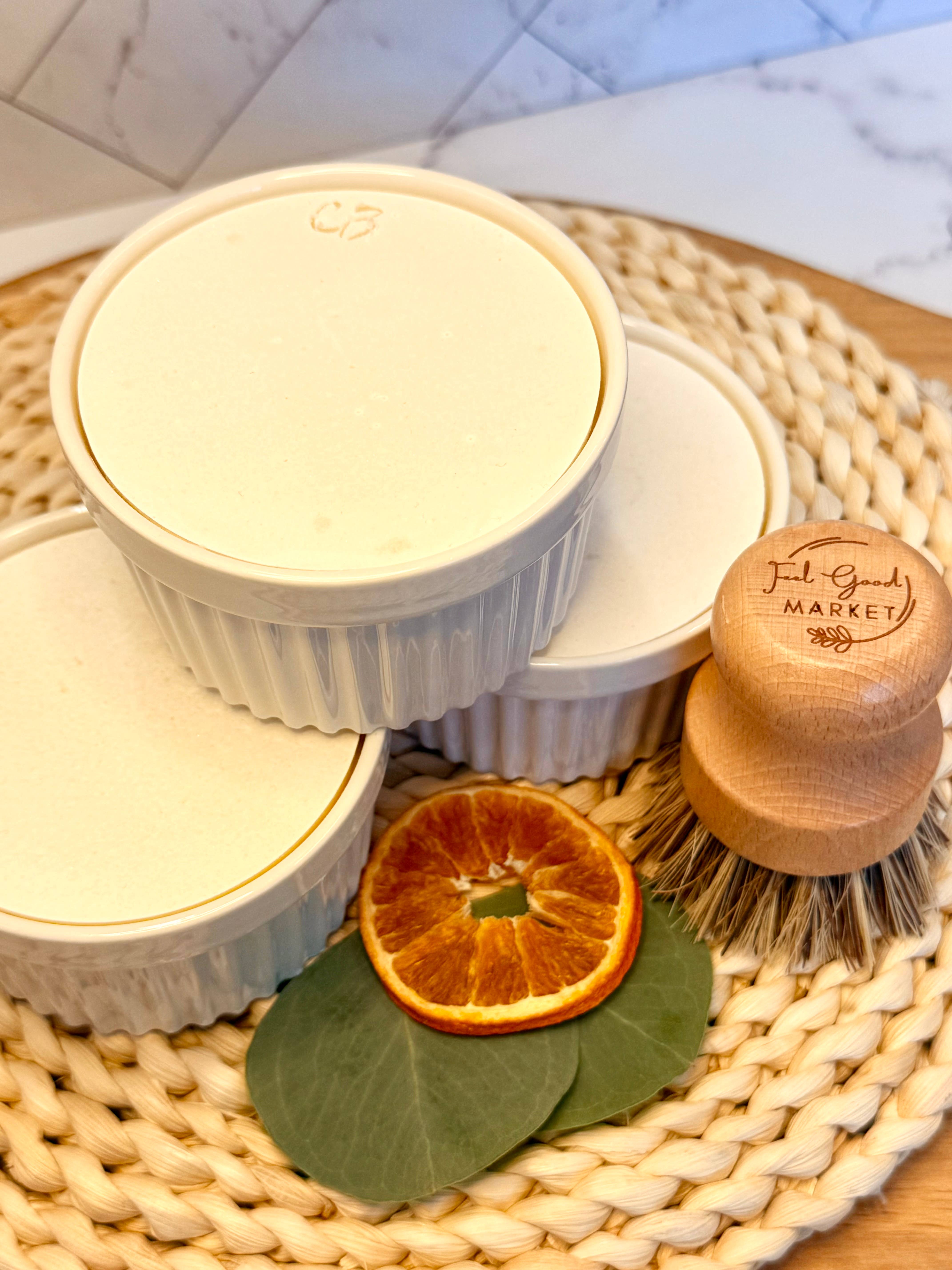 Feel Good Market - Vente Produit vaisselle - Savon à vaisselle solide dans un bol avec des huiles essentielles2