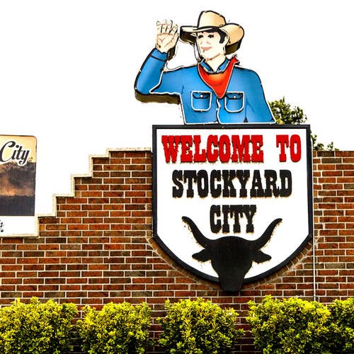 Welcome To Stockyard City Coaster for wholesale by South Austin Gallery