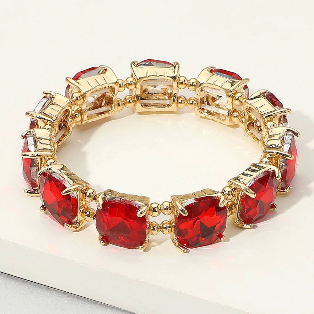 Sensibling Corp. - Wholesale Link & chain bracelet - Cushion Square Stone Stretch Evening Bracelet28