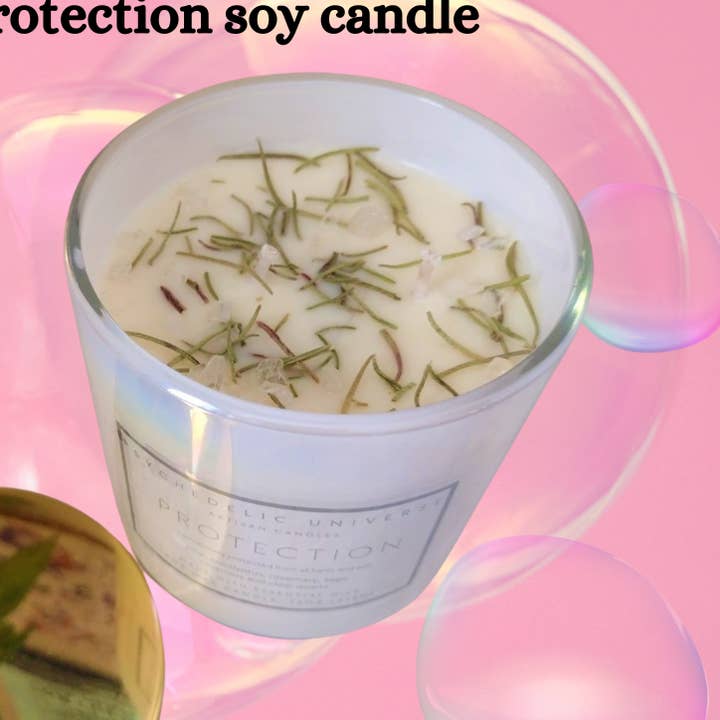 SKYDD soja ljus 14 oz. burk med lock för wholesale av Psychedelic Universe