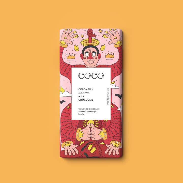 COCO Chocolatier - Wholesale Chocolate Bar - Colombian Milk 40% Chocolate Bar (Pack of 12)