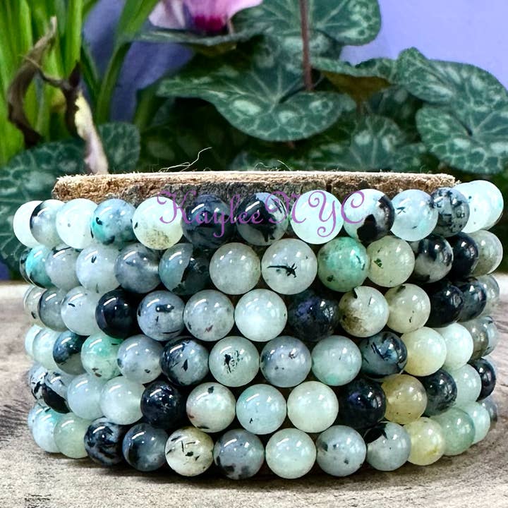 Pulsera elástica de sanación con cristales de 6 mm Natural K11 de 7,5” para venta al por mayor de KayleeNYC