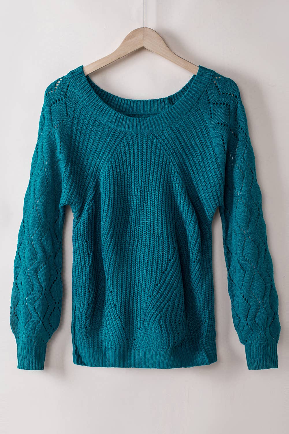 FULL TIME PURCHASE - Wholesale Knit Sweater - Women's - Hollow-out Puffy Sleeve Knit Sweater21