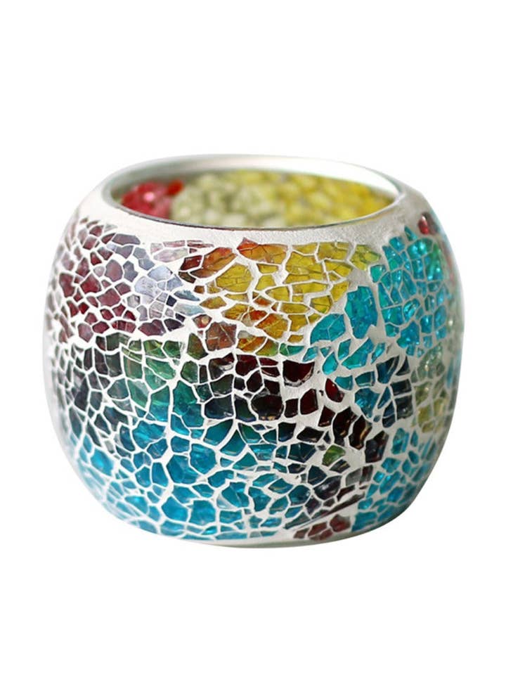 Porte-bougie mosaïque vintage et pot de plante succulente pour la vente par Magia Design