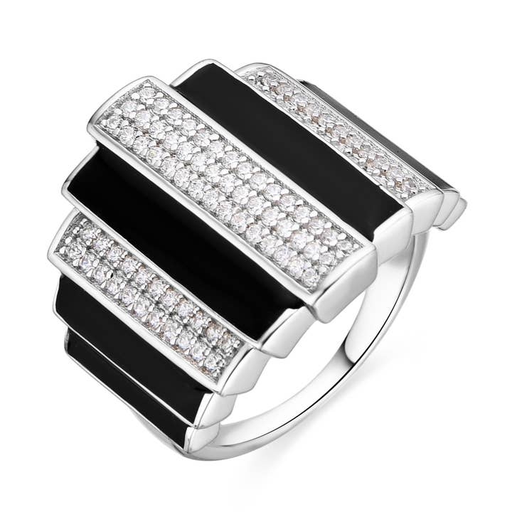 Anillo Luxenter de Plata de Ley 925 y Lacado Negro acabado en rodio - Epur para venta al por mayor de Luxenter