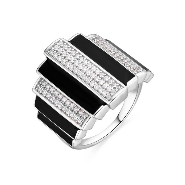 Anillo Luxenter de Plata de Ley 925 y Lacado Negro acabado en rodio - Epur para venta al por mayor de Luxenter