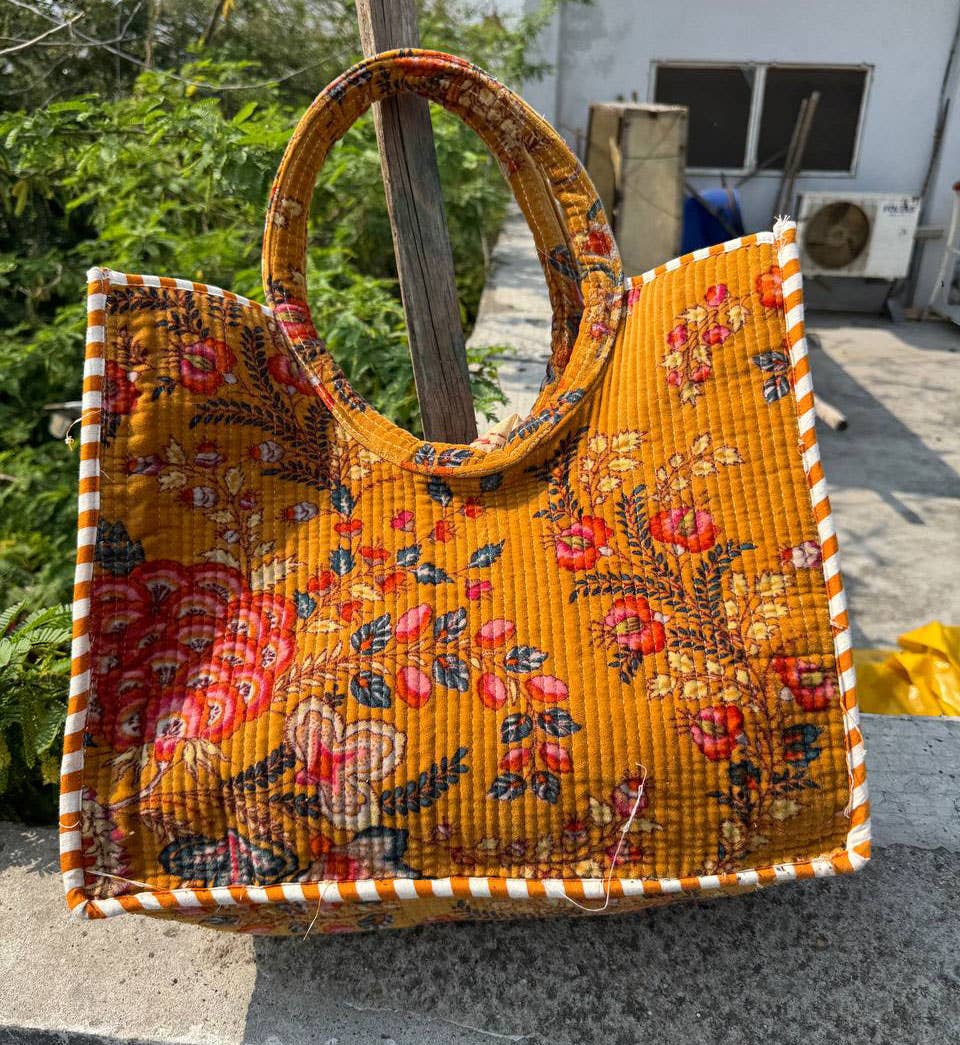 GYPSY STUDIO - Wholesale Shoulder Bag - Women's - Party Wear Girls Bag Block Print Velvet Quilted Bag Tote Bag