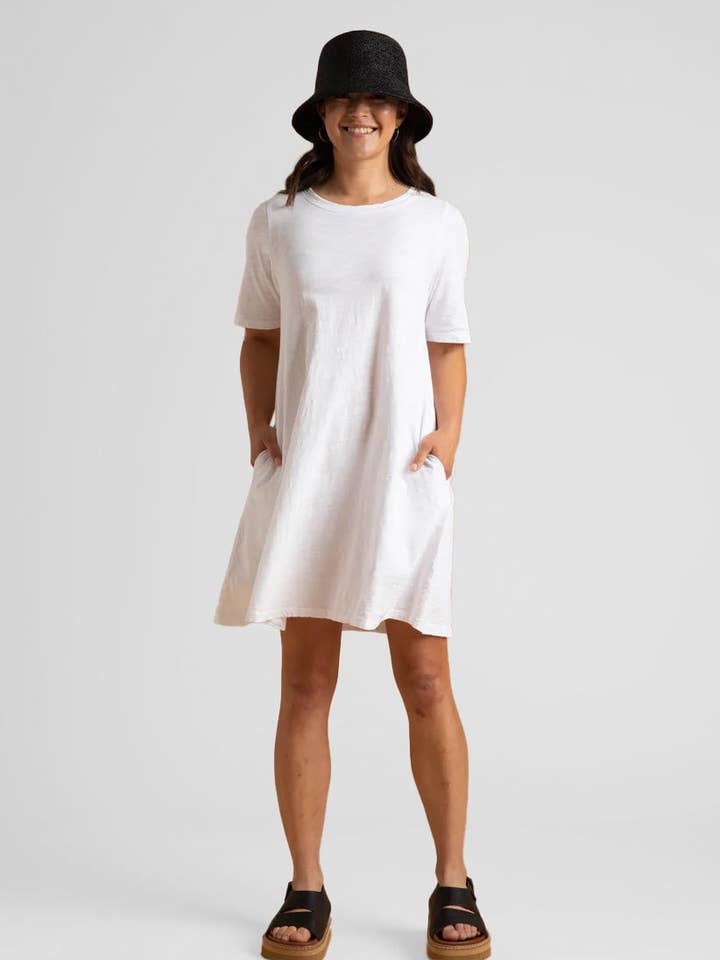 Good Tee Dress - White for wholesale by and for Good
