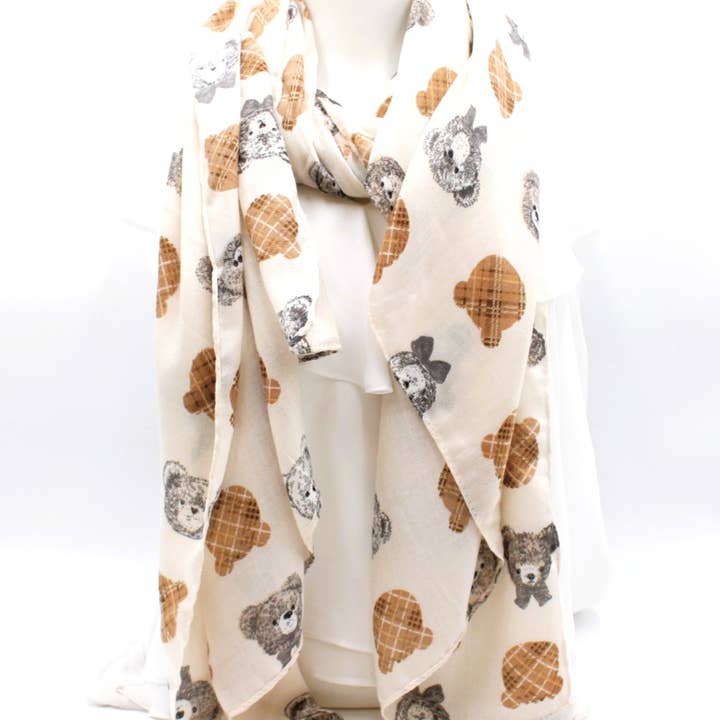 Cachecol com padrão de ursinho por atacado de Reference Mode