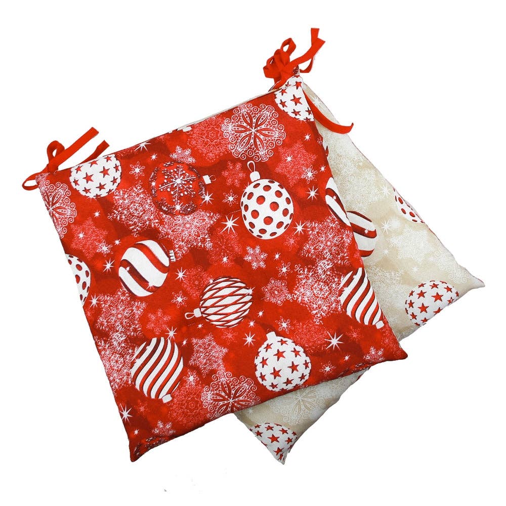 Almatex srl – wholesale Stolskudde – Quiltade stolsdynor CHRISTMAS BALL 2-pack0