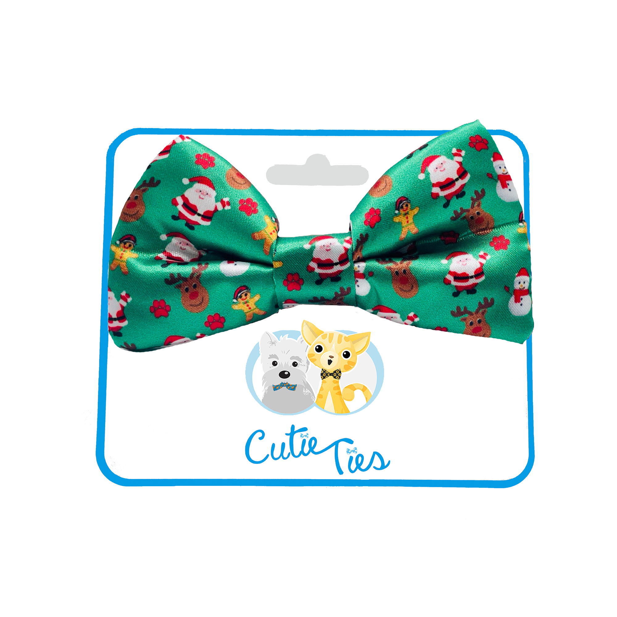 Cutie Ties - Vente Nœud papillon – chien - Nœud papillon vert pour chien de Noël Nuit de Noël2