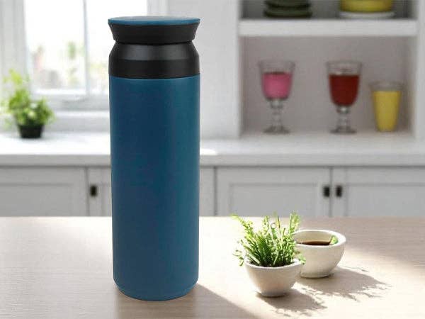 Emartbuy - Vente Flasque - Gourde de voyage en acier inoxydable de qualité supérieure - Bleu mat - 500 ml4