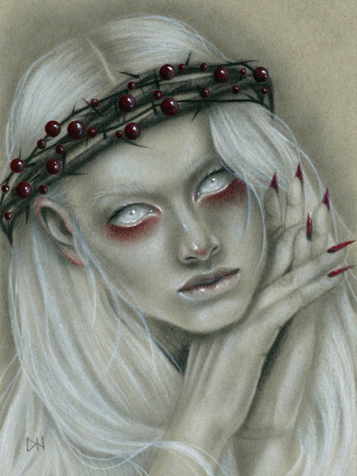 Kunstdruk „Frau Perchta” voor wholesale door Destiney Hett Art