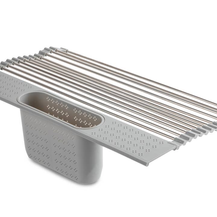 Over the Sink Roll - up Drying Rack with Utensil Holder for wholesale by Core Home