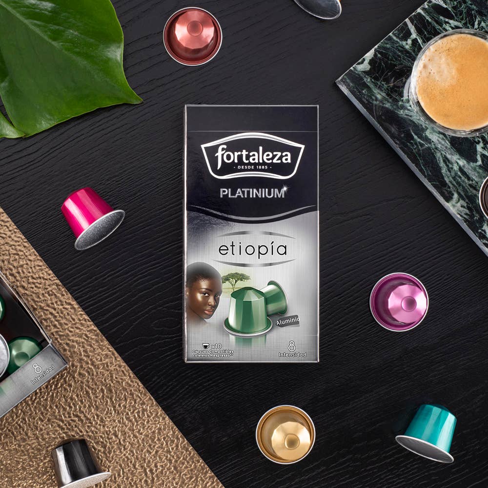 Café Fortaleza - Wholesale Instant Coffee/Espresso - Platinium Ethiopia compatible capsules Nespresso 8x10cap5