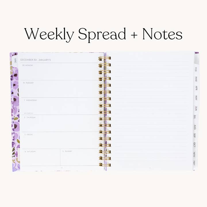 Elyse Breanne Design - Wholesale Planner - Pressed Floral 2025 Yearly Planner