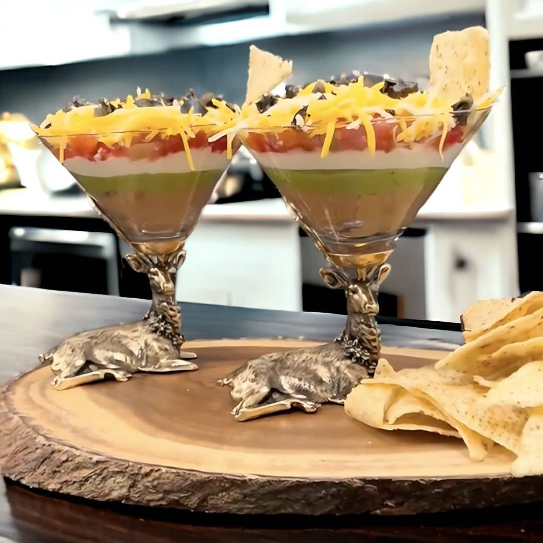 Jersey Art Glass - Wholesale Cocktail/Liquor Glass - Gold Stag Deer Martini Glasses (Set/2) | Cocktail Glasses10