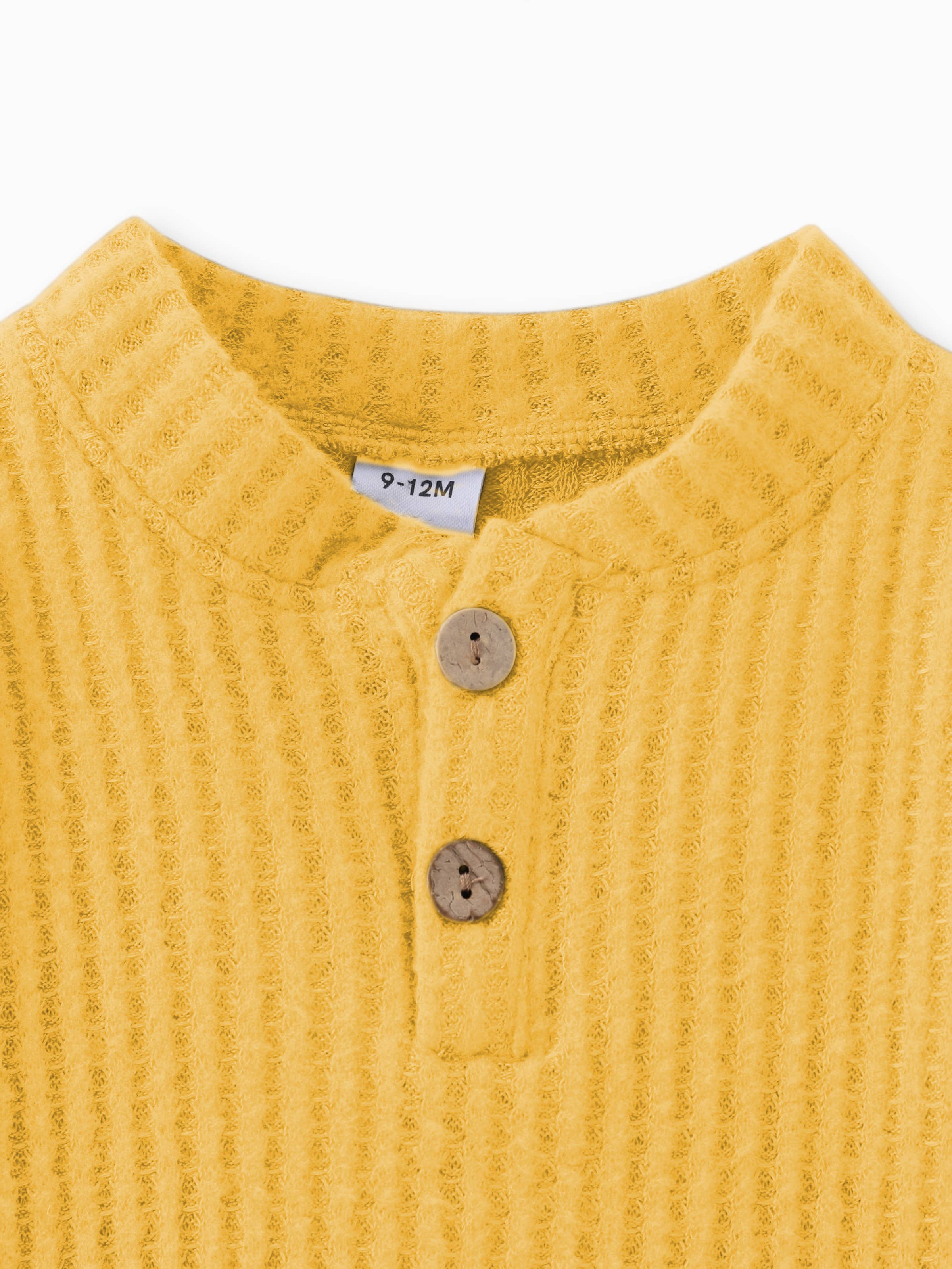 PatPat - Wholesale Clothing Set - Baby - 2pcs Solid Waffle Long-sleeve Baby Set45