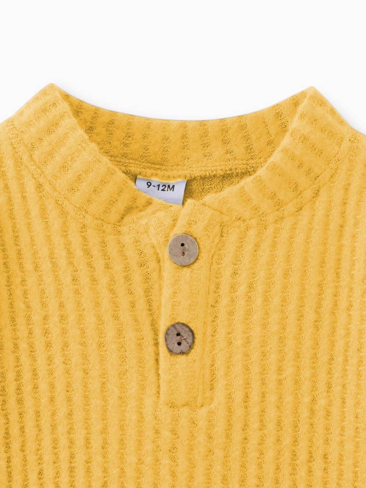 PatPat - Wholesale Clothing Set - Baby - 2pcs Solid Waffle Long-sleeve Baby Set45