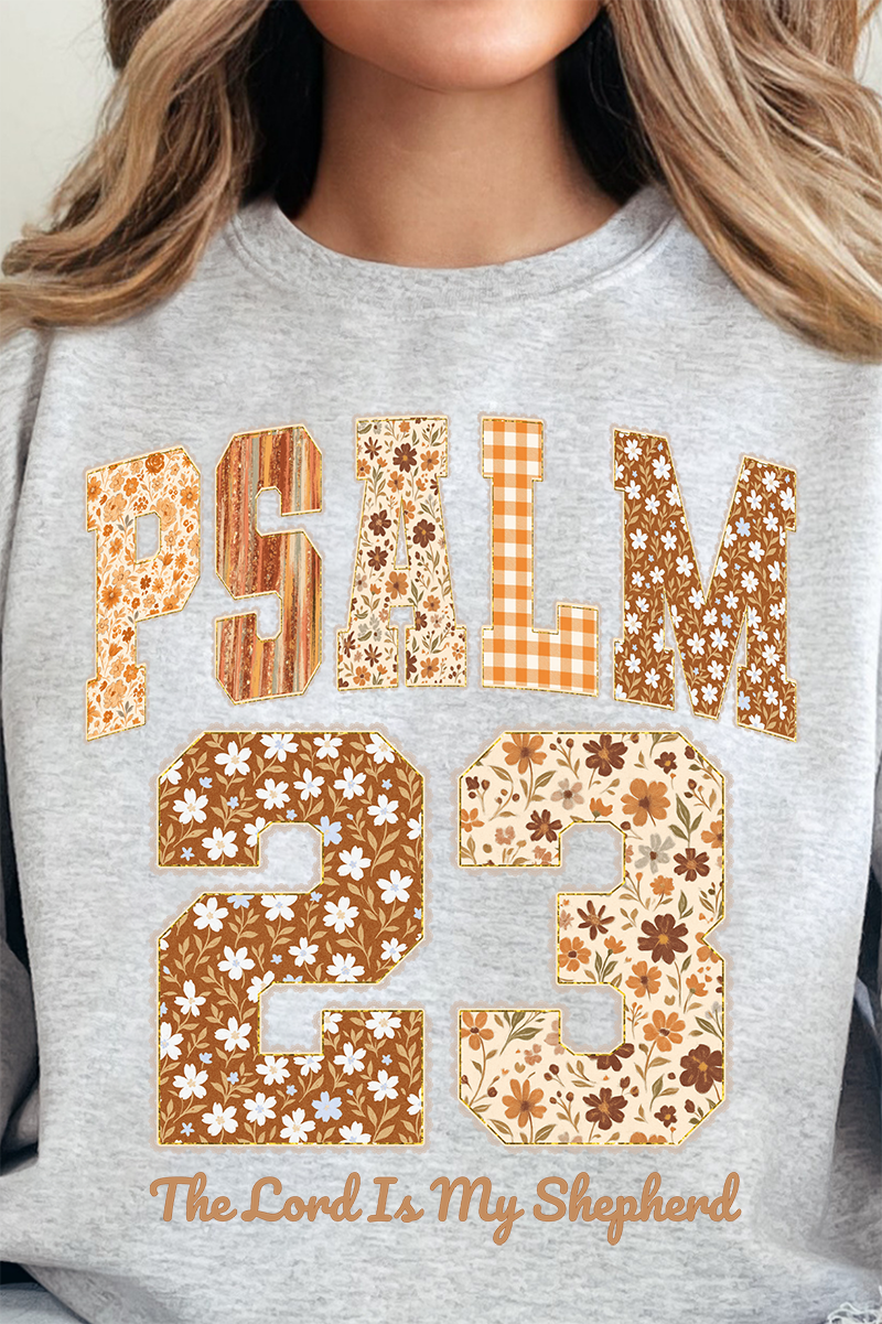 Wholesale Accessory Market - Wholesale Graphic Sweatshirt - Women's - Floral Psalm 23 Heavy-weight Crew Sweatshirt1