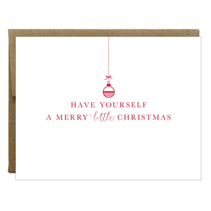 Merry Little Christmas Letterpress Greeting Card for wholesale by Idea Chic