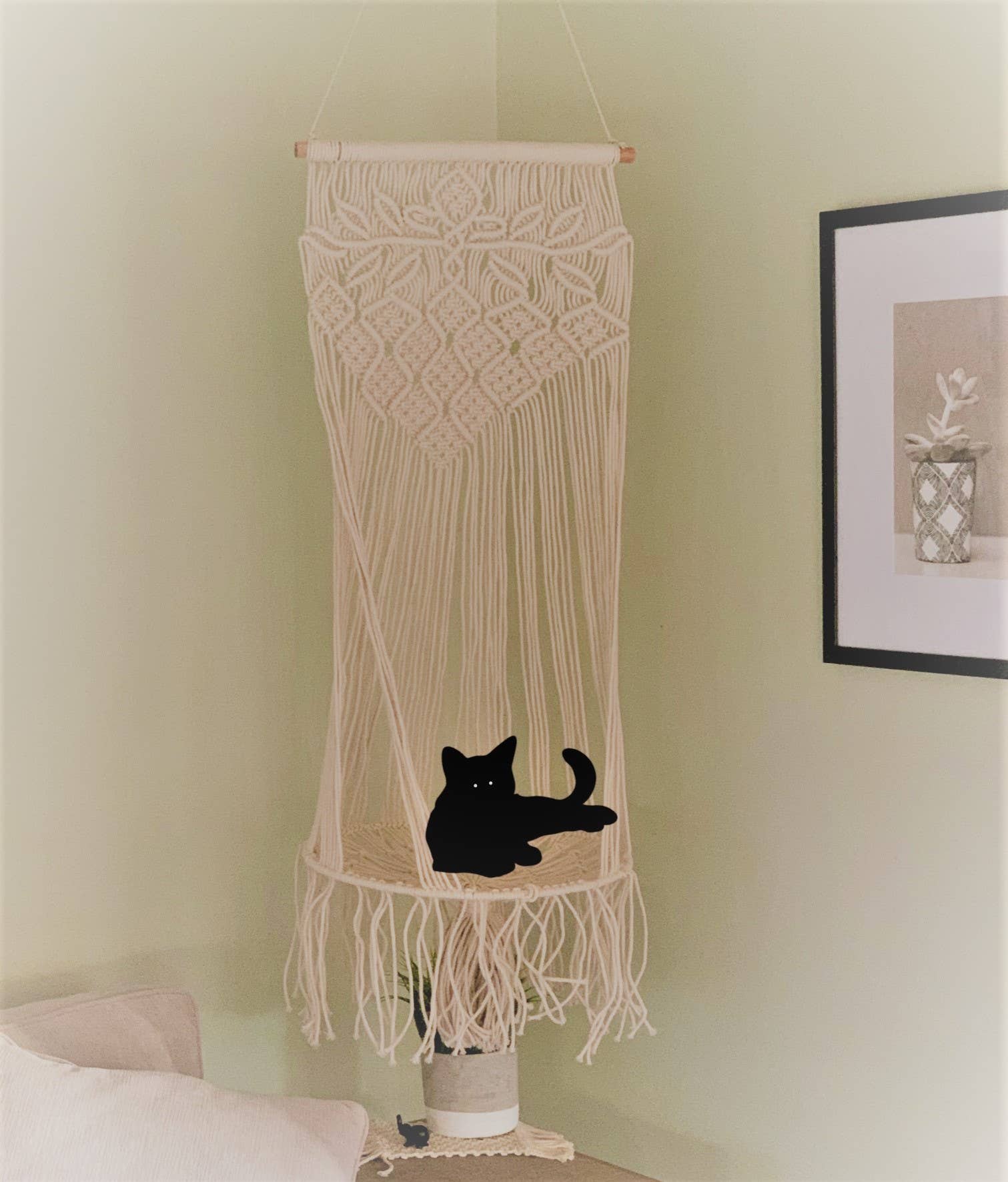 Primitive Planters - Wholesale Hammock - Macrame Cat Hammock0