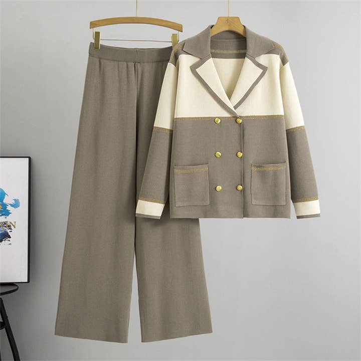 Marayn - Wholesale Suit Set - Women's - Chic Colorblock Knit Suit Spring 2025 Fashion6