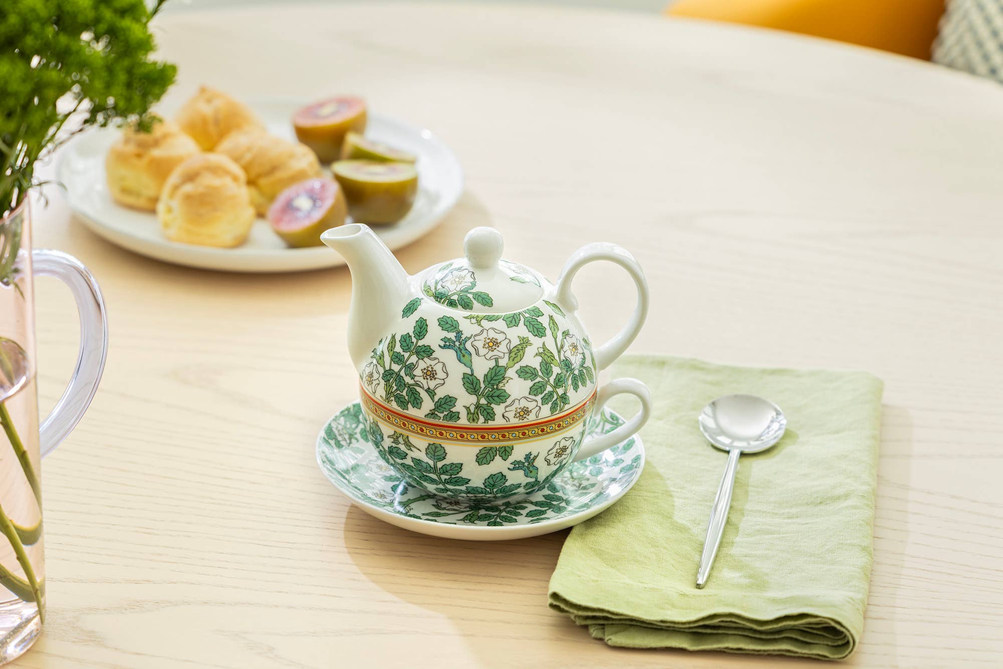 Grace Teaware - Vente Service à thé - Ensemble à thé pour une personne en porcelaine fine Gardenia Charm0