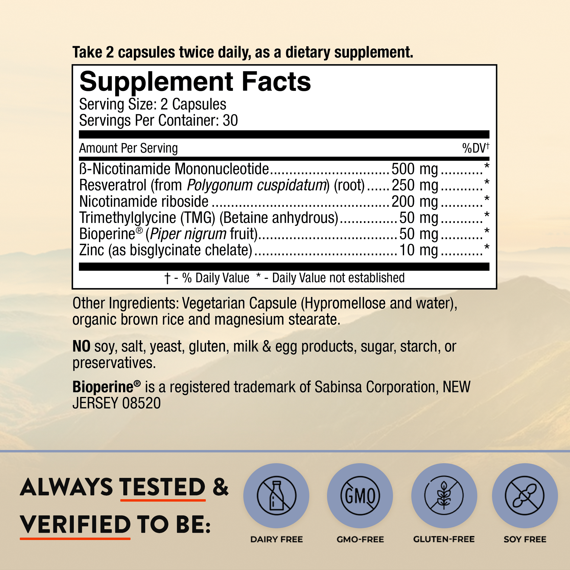 Mt. Angel Vitamins - Wholesale Oral Supplement/Vitamin - Mt. Angel Vitamins' NMN + NR - 60 Capsules1