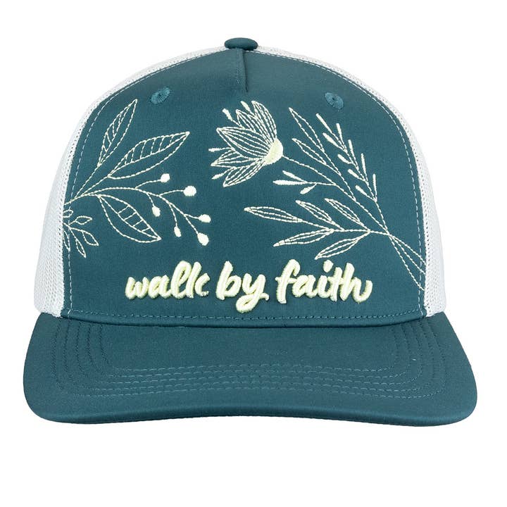 Teal grace & truth Womens Cap Walk By Faith for wholesale on Faire