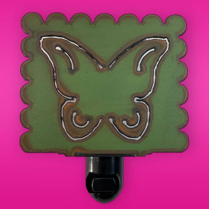 Butterfly Nightlight rustic metal sign Garden nature gift for wholesale by Iron Jewel