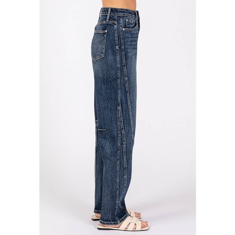 SOMBRIO JEANS DE CINTURA ALTA CONFORTÁVEIS COM DETALHES DE COSTURA para venda a revendedores na Faire8