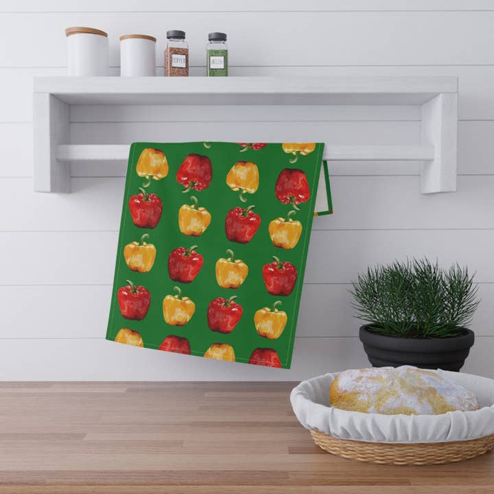 Blue Cava - Wholesale Tea Towel - Colorful Bell Pepper Kitchen Tea Towels1
