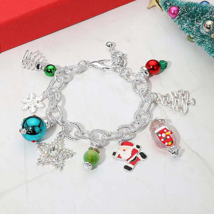 Sensibling Corp. - Wholesale Charm/Dangle Bracelet - Christmas Tree Santa Star Snowflake Festive Holiday Themed Charm Bracelet3