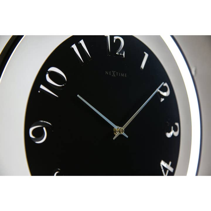 Viceni - Venta al por mayor Relojes de escritorio - Reloj de mesa grande de 40 cm, diseño moderno, color negro y plateado