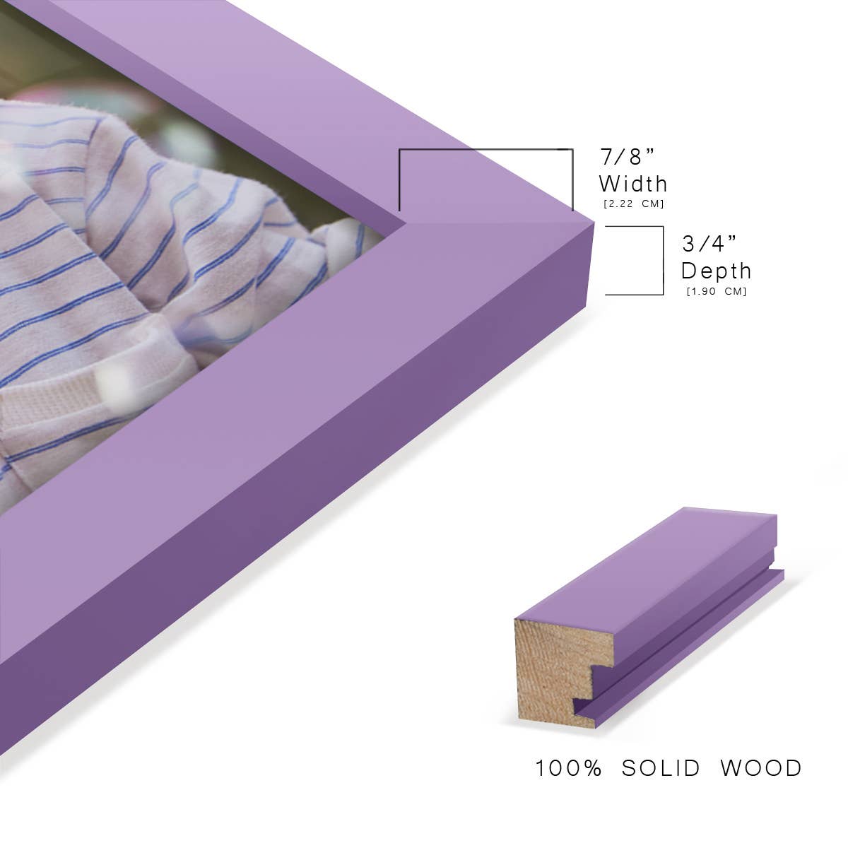 Wexford Home - Wholesale Picture Frame - Photo Frame. Real Wood Modern Frame, Violet20