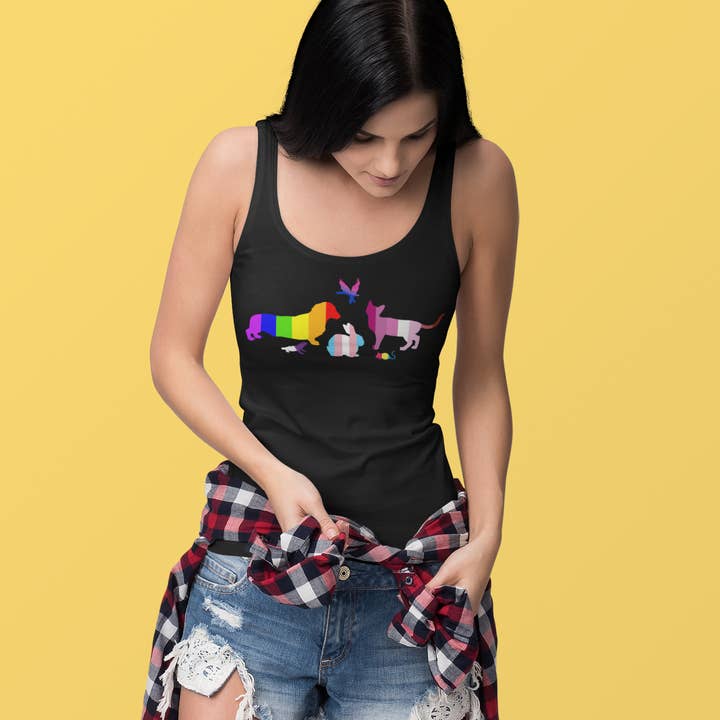 Pink N Paw - Wholesale Tank Top - Women's - Pride Pack - Racerback Tank, Rainbow LGBTQA2