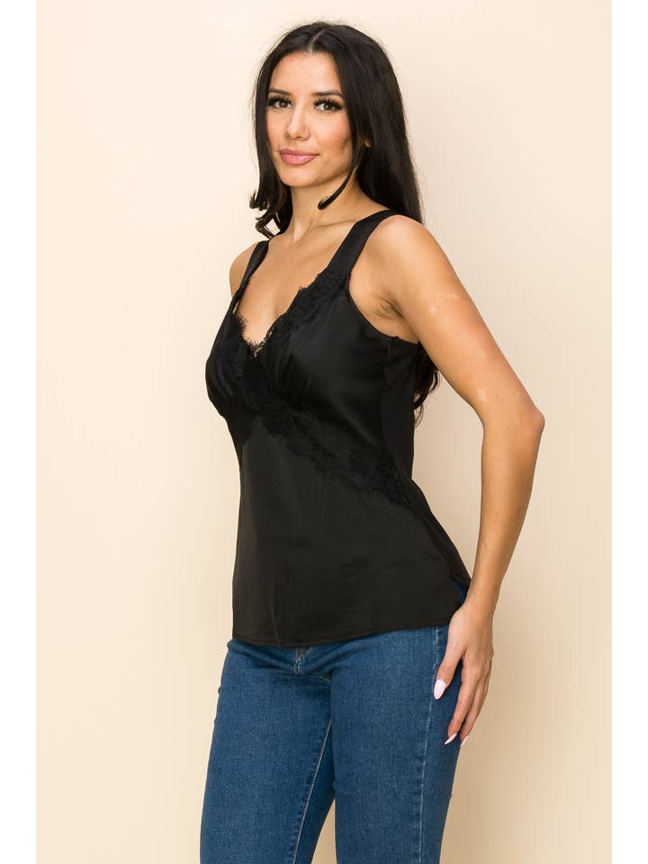 Urban Diction - Wholesale Tank Top - Women's - Basic TANK TOP WITH FLORAL DETAILS2