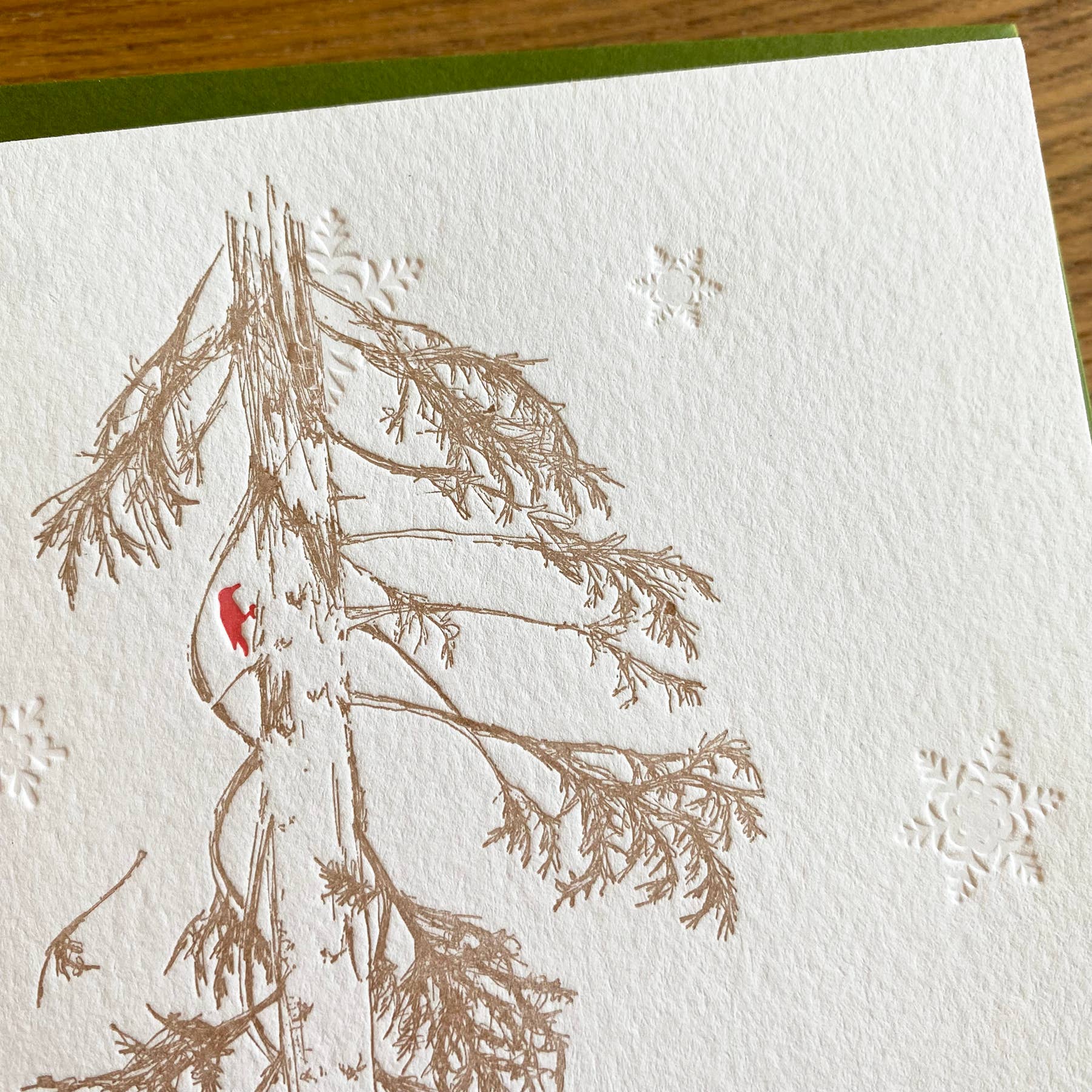 Lark Press - Vendita all'ingrosso Biglietti di auguri di Natale - Biglietto tipografico Merry Christmas Cedar Holiday1