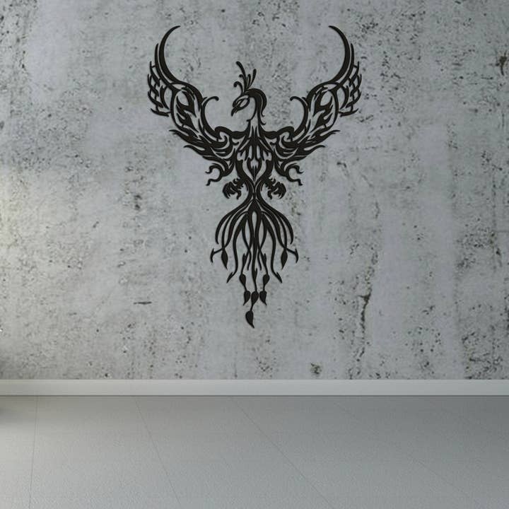 Phoenix Metal Wall Art, Legendarisch vogel Anqa-bord voor wholesale door benjashop