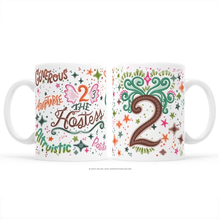 Kathy Weller Art+Ideas - Wholesale Coffee Mug - Enneagram Type 2 Wing 3 The Hostess Mug