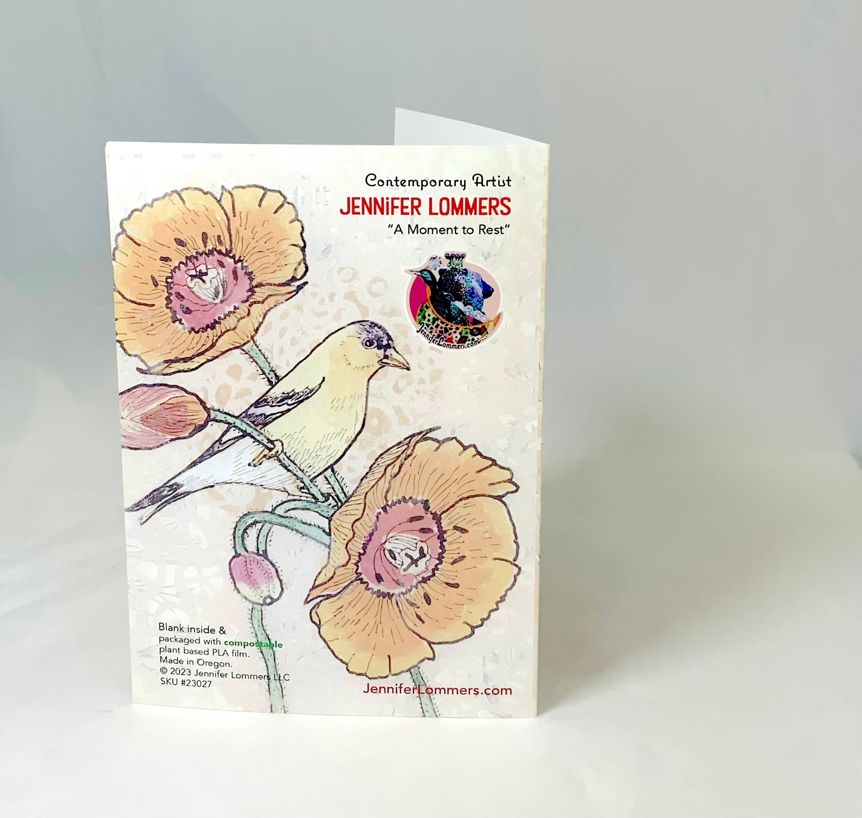 Jennifer Lommers – wholesale Vardagliga hälsningskort – Vallmo och Steglits (A6) Oskrivet Kort1