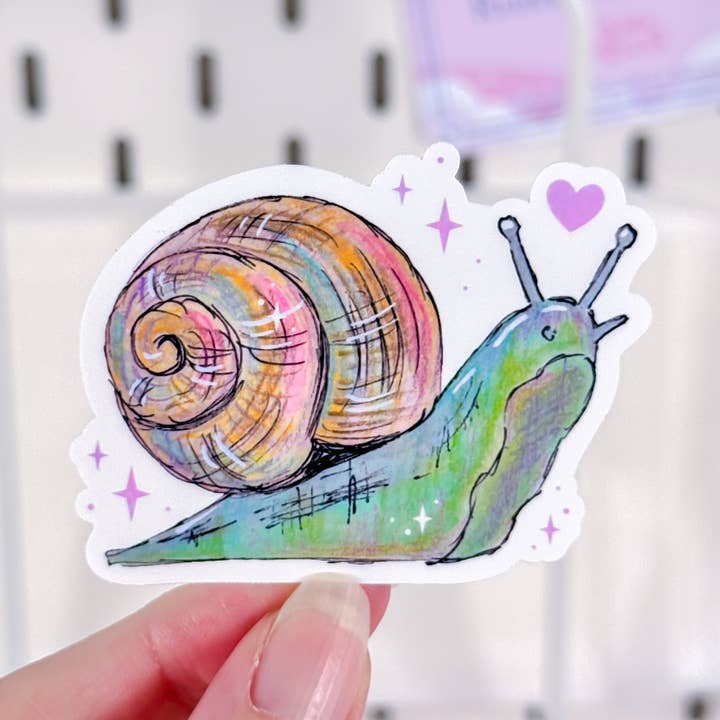 Rainbow Snail Vinyl Sticker for wholesale by Lula Rocks