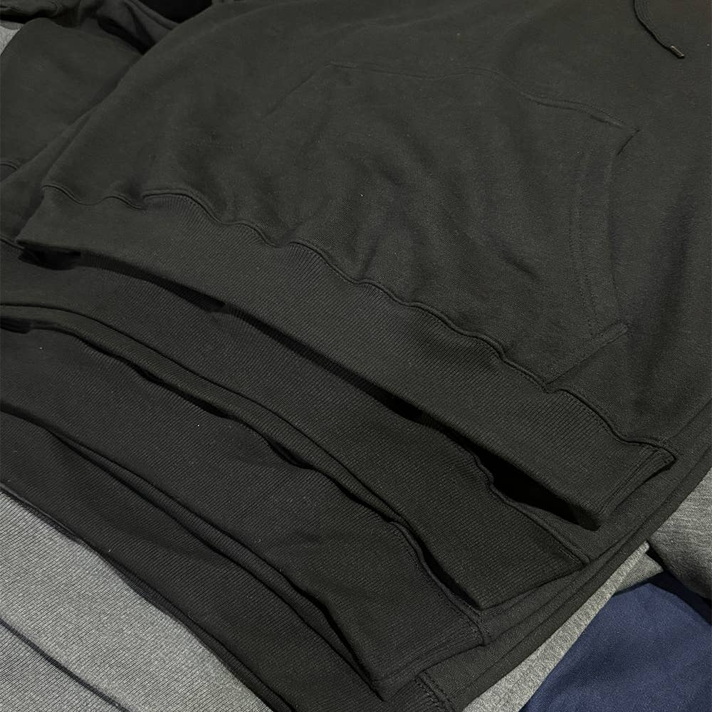 Factory Blanks – Hoodie – Unissexo por atacado – HOODIE PRETO 300GSM ALGODÃO POLIÉSTER FELPA - APENAS PARA O CANADÁ6