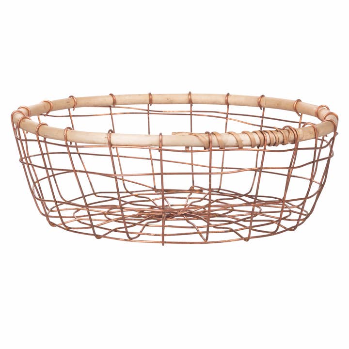 VdE Tivoli 1996 - Wholesale Basket - SMALL ROUND METAL BASKET WITH WILLOW EDGE 24 CM1